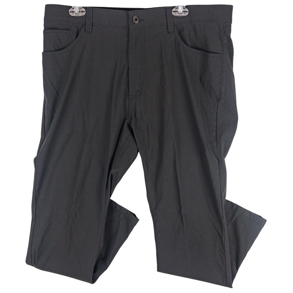 Eddie Bauer Mens Travel Pants 38x30 Gray Stretch Nylon Water Resistant Hiking